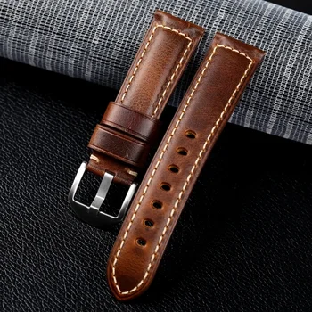 Genuine Leather Calfskin Strap 20mm 22mm for Samsung Galaxy Watch 6 Classic 4 5 Pro Leather Strap for Huawei Watch Accessories