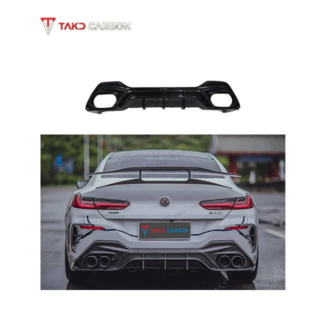 

TAKD Carbon Universal Rear Spoilers High Quality Dry Carbon Fiber Rear Bumper Lip Diffuser GEN 2 for bmws 8 Series G16 840 850