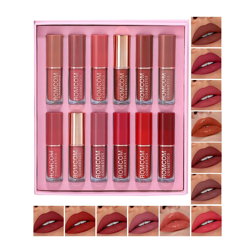 

Velvet Matte Lipstick 12-color Makeup Set Natural and Long-lasting Waterproof Matte Lip Glaze Lip Gloss