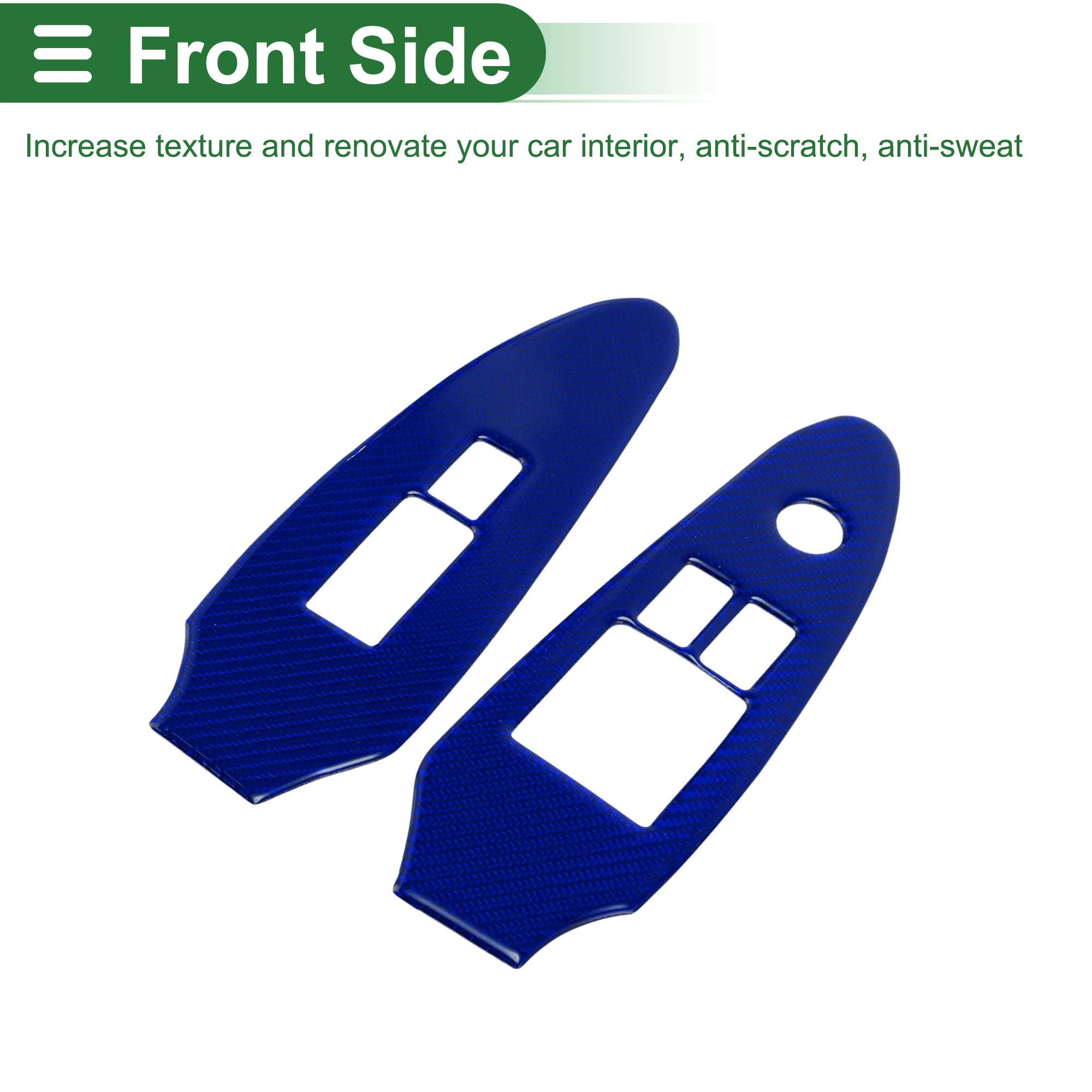 

UXCELL Window Lift Switch Panel Trim Cover for Nissan 370Z Z34 2009‑2020 Front Left Right Carbon Fiber Dark Blue