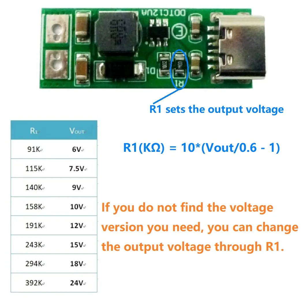 

Type-C 5V to 12V 24V 9W DC-DC Step-up Boost Converter Module for DIY Electronic Router LED Strip Fan USB Voltage Regulator Trans