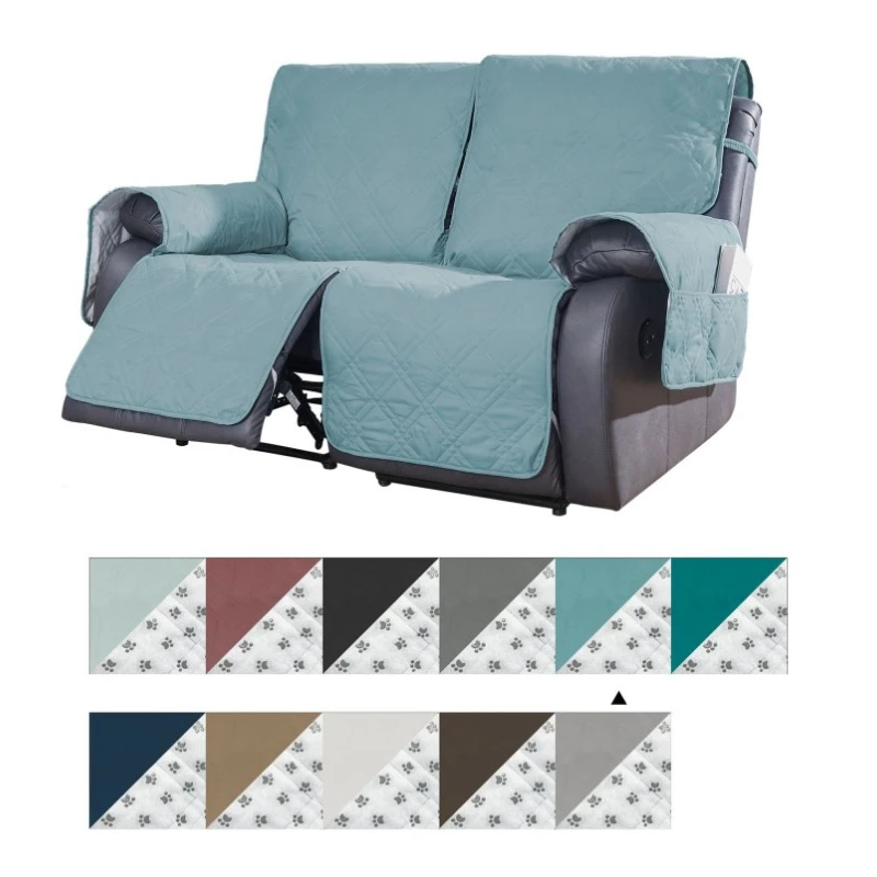 2 Seat Recliner Sofa Cover Pet Dog Kid Sofa Mat Solid Color Sofa Covers Relax Lounger Slipcovers Couch Towel Armchair Covers