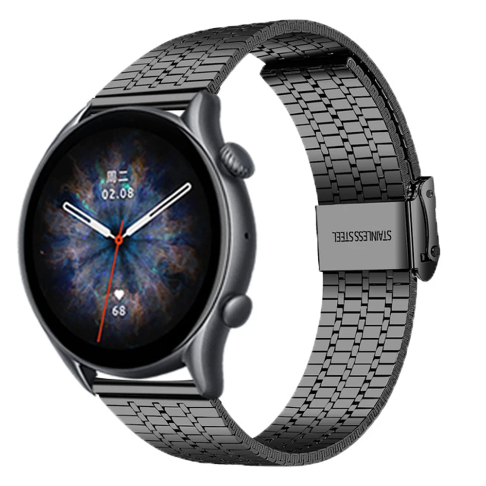 Correa de Metal para Huami Amazfit GTR 3 Pro 2 2e 47mm 42mm, pulsera Stratos GTS 2 Bip 20mm 22mm, pulsera de acero inoxidable