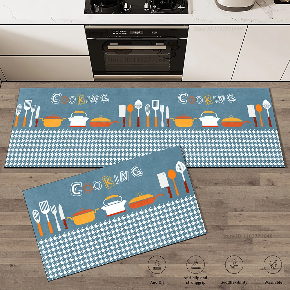 Kitchen Mat Simple Carpet Household Door Mats Rug Hallway Decor Carpet Bathroom Entrance Doormat Anti Slip Absorb Water