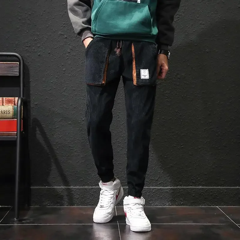 

Harem Trousers With Pockets Sweatpants for Men Corduroy Cotton New in Autumn Winter Clearance Sale Elegant Y2k Man Sports Pants