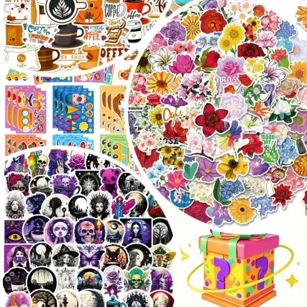 50pc Stickers Random Style Mysterious Surprise Sticker Gift Box Blind Box Blind Selection, Suitable For Birthday And Festival Gifts, Adding Surprises To Life