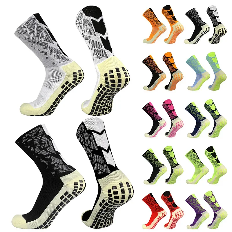 professional Men Women Camouflage Arrow Soccer Socks Breathable Sports Silicone Anti Slip Grip Football Socks