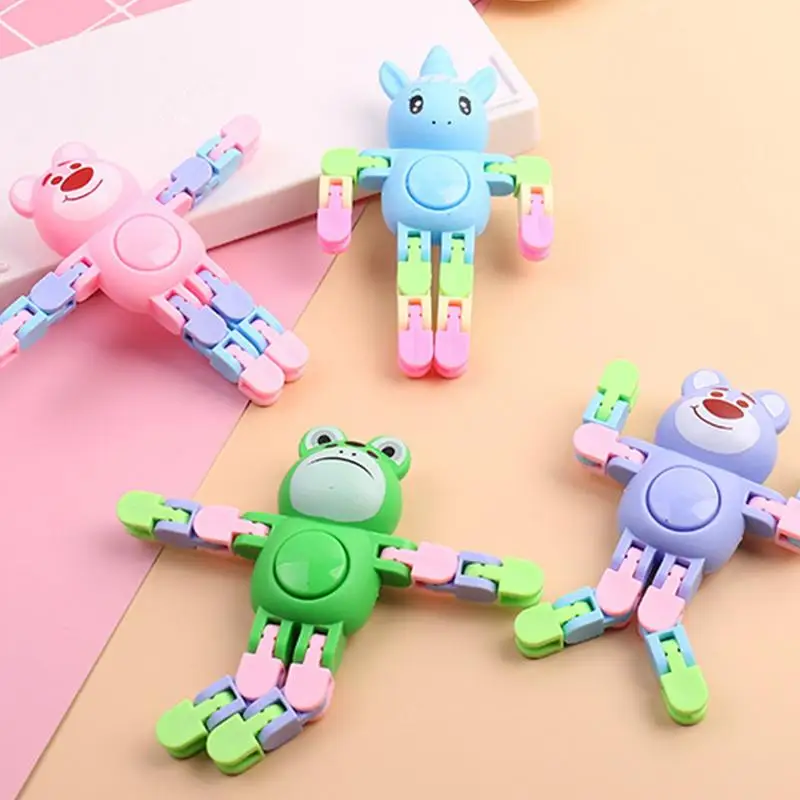 Stress Relief Toy Cartoon Animal Chain Fidget Toys Fingertip Spinners Creative Fingertip Toys Transformable Stress Relief Fidget