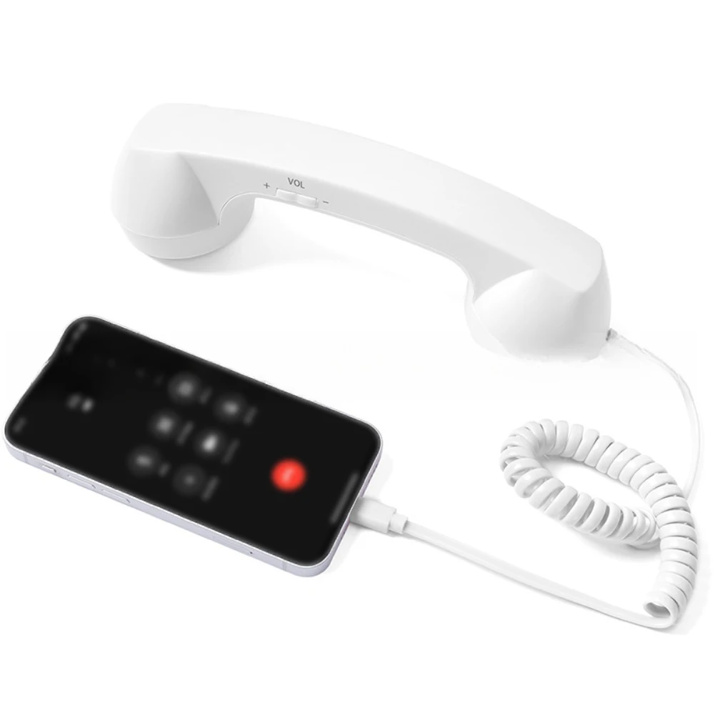 1pc Telephone Handset Vintage Type-C Retro Direct Insertion Spring Wired Receiver For Mobile Telephone Earpiece Replace Parts