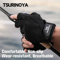 TSURINOYA-guantes antideslizantes de medio dedo para pesca, protección solar, herramientas de protección para deportes al aire libre, ciclismo, bicicleta, Verano