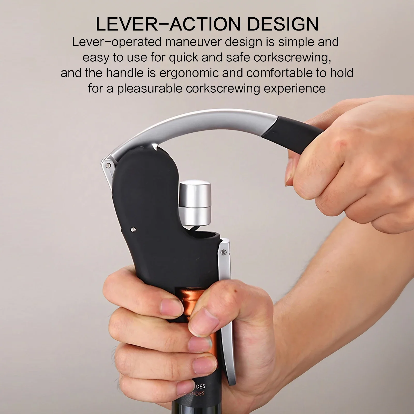Red Wine Bottle Opener Automatic Quick Open Press Corkscrew for Home Party Outdoor Activities