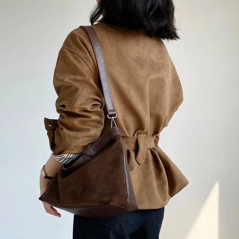 HKSH Frühling Herbst Neue frauen Verdicken Jacke Faux Wildleder Gürtel drehen-unten Kragen Einreiher Vielseitig Retro Chic mantel HK14759