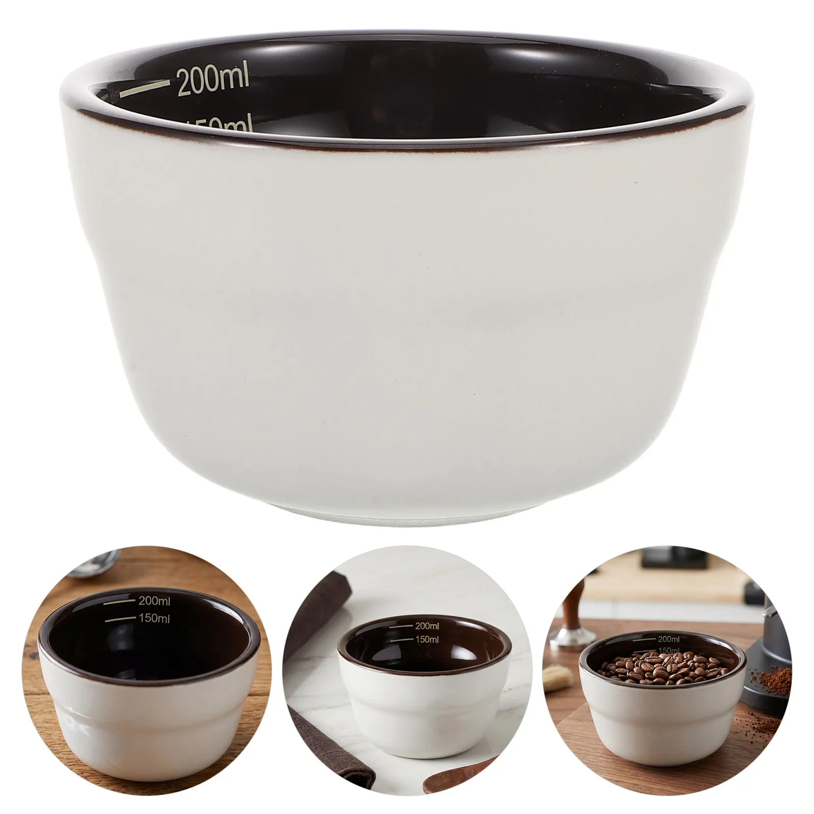 2Pcs Coffee Cup Tasting Tools Ceramic Cupping Bowls Sca Standard Graduated Measuring Cups Precise Dosing Aroma Evaluation