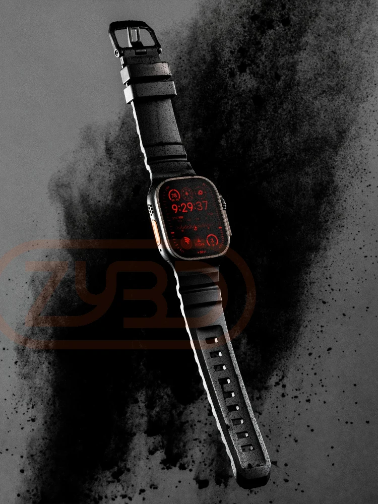 Спортивный силиконовый ремешок для Apple Watch Ultra 2 10 9 8 7 6 SE 5 Титановый металлический дышащий ремешок для iWatch 42 мм 44 мм 45 мм 46 мм 49 мм