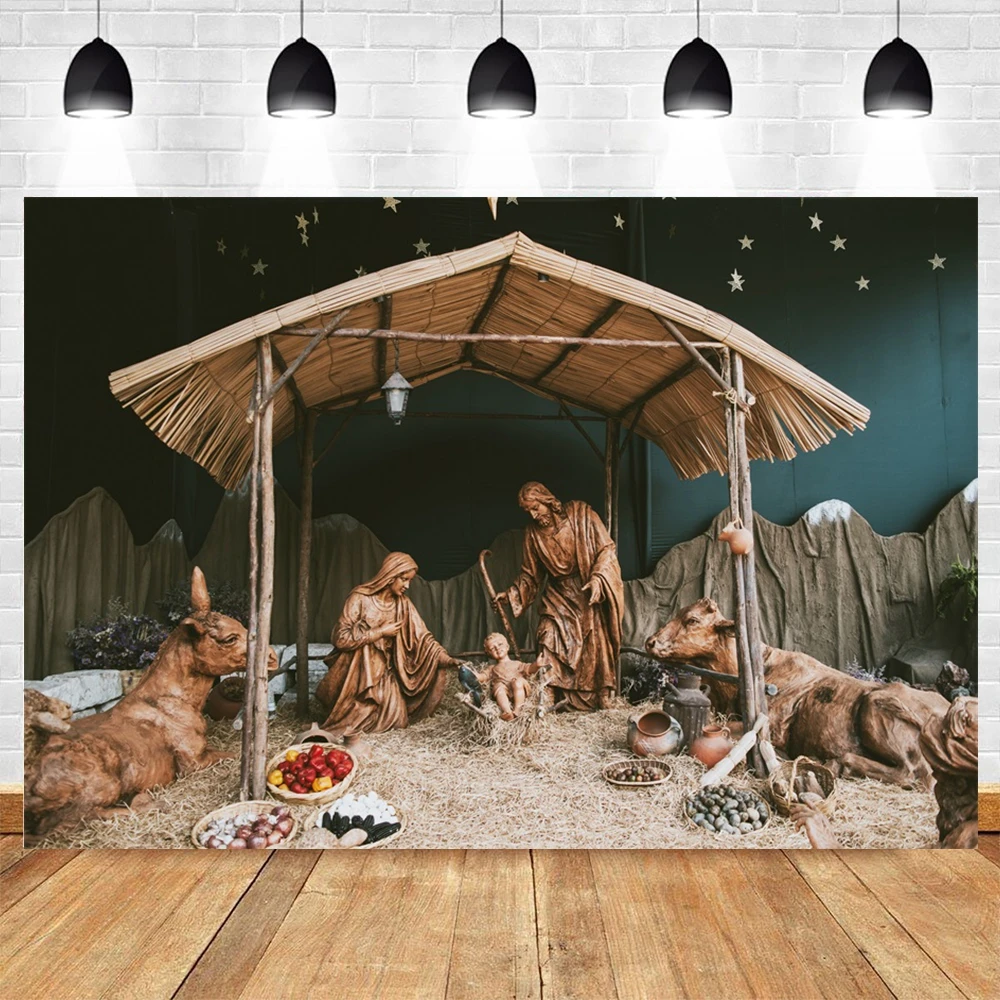 Christmas Christian Cross Photography Backdrops Light Cave Christianity Jesus Birth Nativity Photographic Background Photo Studi