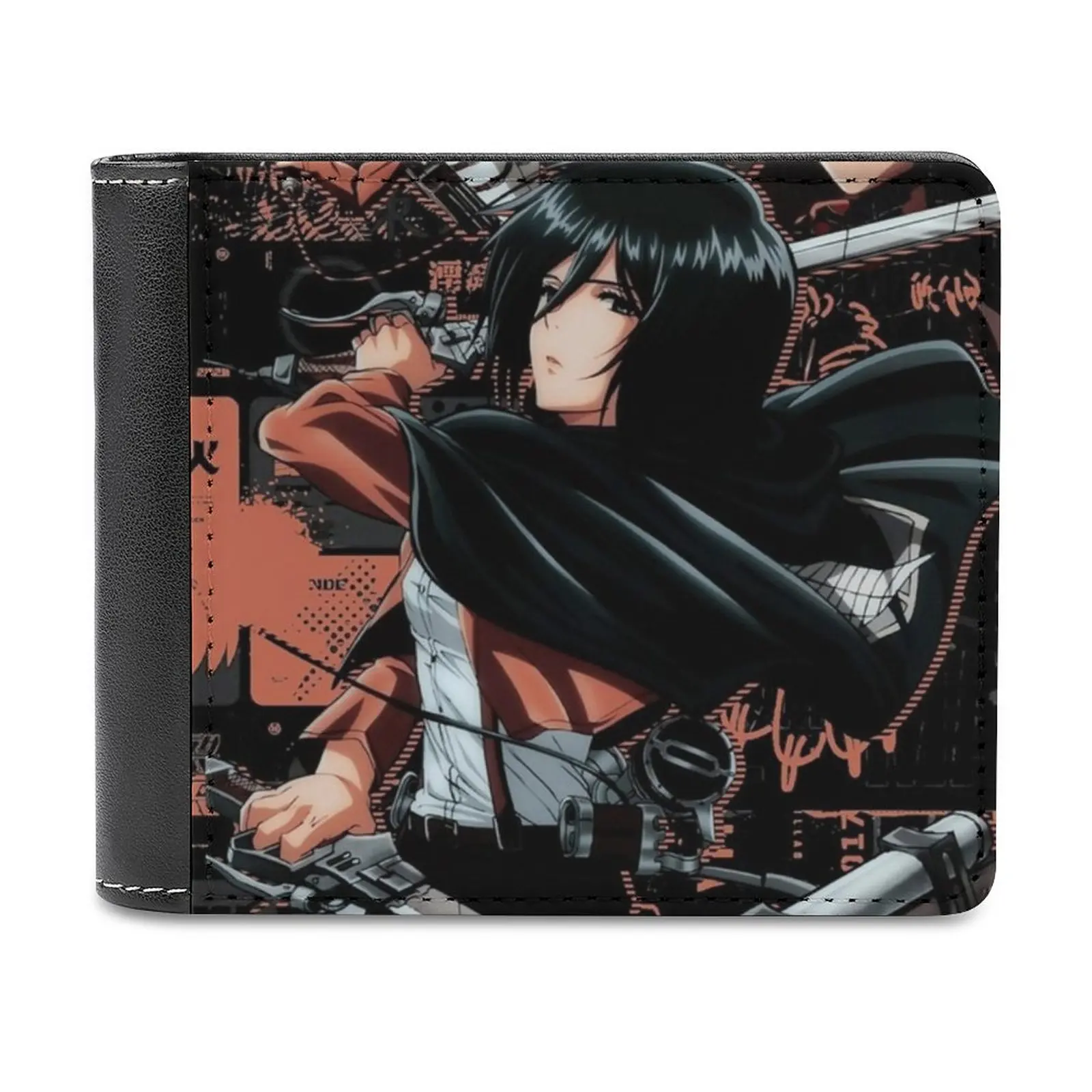 

Кожаный кошелек Ackerman, мужской кошелек, персонализированный кошелек своими руками, подарок на день отца, Levi Akerman Shingeki No Kyojin Aot Eren