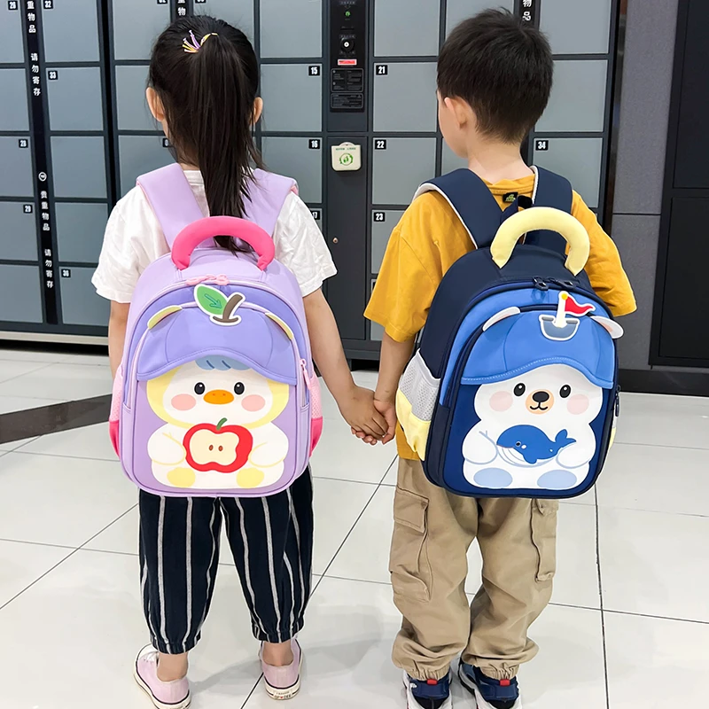 Ransel Balita Paus Beruang Pelaut Kartun Lucu Tas Sekolah TK Ringan Tas Ransel Perjalanan Luar Ruangan Anak Laki-laki Perempuan
