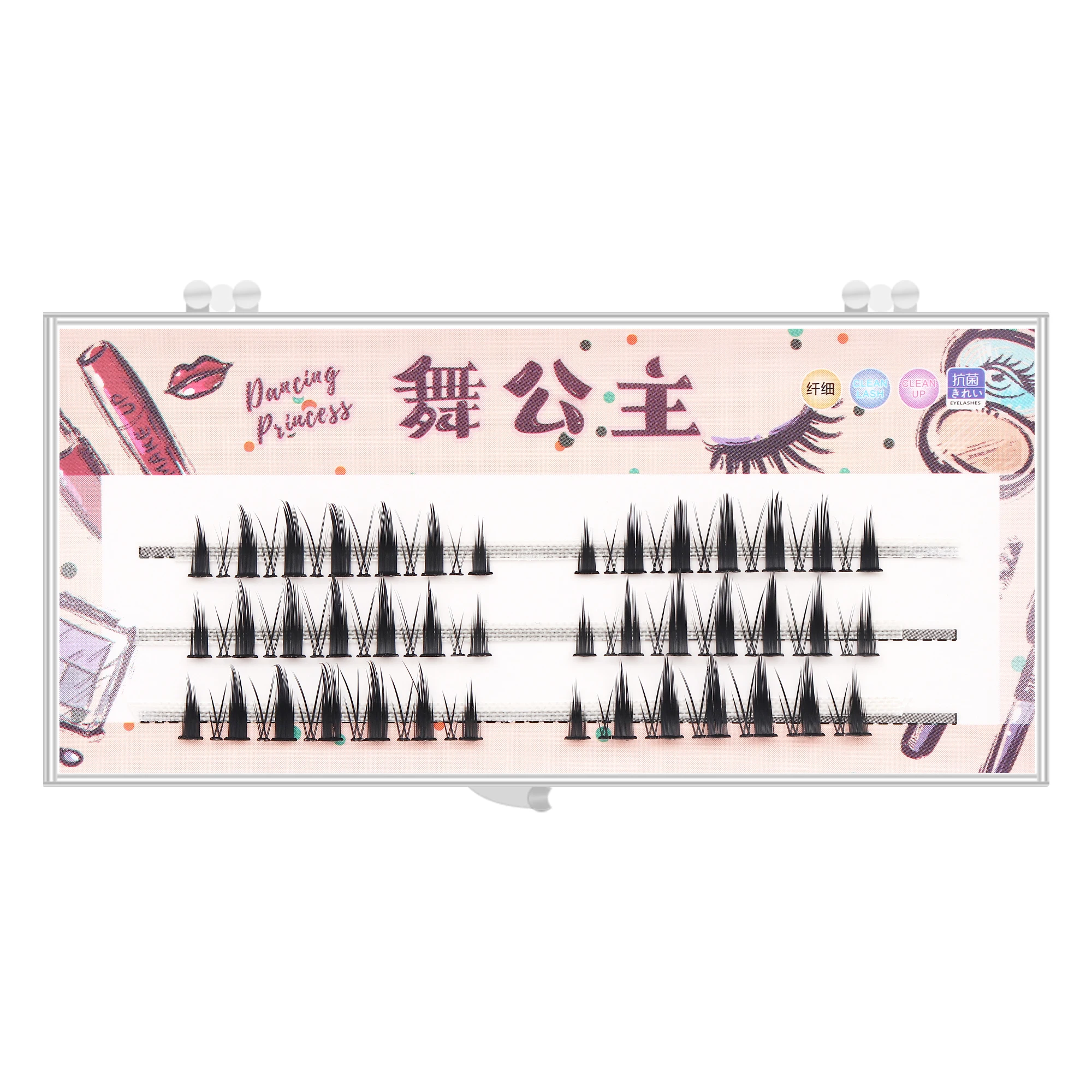 Manga Lashes 3 Rows 3D Faux Mink Lashes Natural False Eyelashes Anime Lashes  Soft Light Natural Eyelashes Extension Makeup