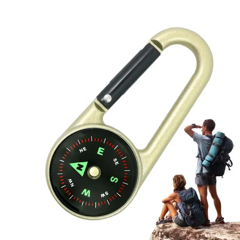 

Keychain Compass Hiking Backpacking Accessories Outdoor Camping Mountaineering Buckle Mini Compass Carabiner Keychain Thermomete