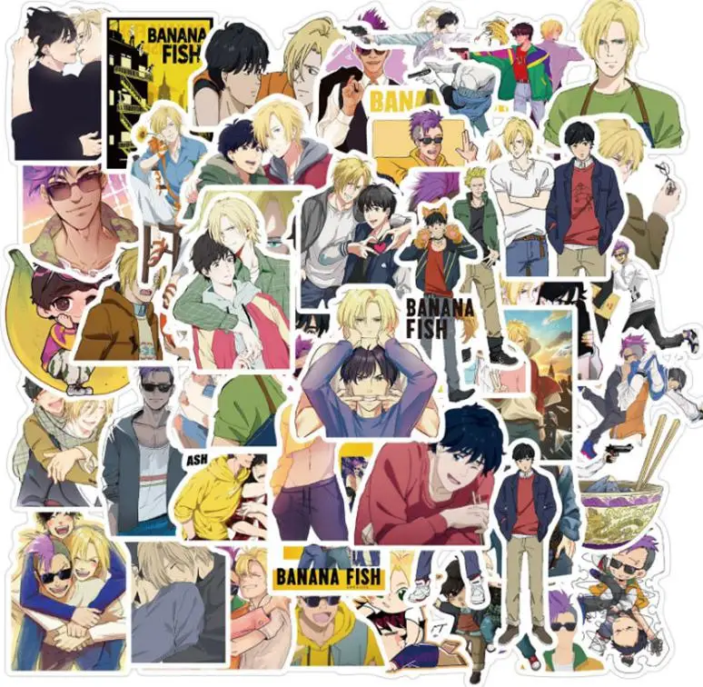 

10/30/50pcs Banana Fish Anime Stickers Funny Cartoon Stickers Kids Toys Laptop Suitcase Guitar Fridge Decal Decor Stickers
