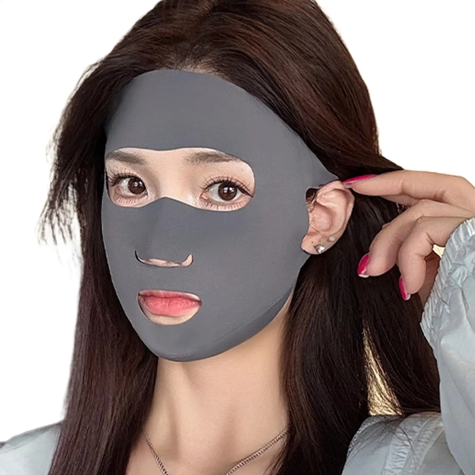 Sun Protection Summer Full Face Mask Sun Protection Men Women Face Mask for Outdoor Travel Ice Sense Breathable Face Cover - view 3