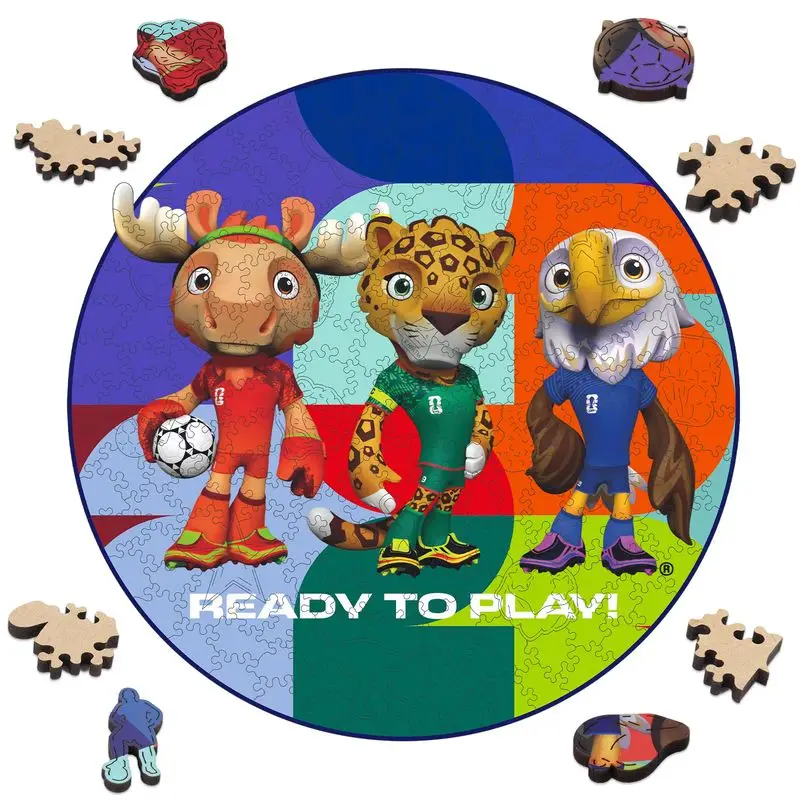 

Деревянный пазл-головоломка с талисманом Чемпионата мира "Ready To Play", развивающая игрушка, декор для дома, подарок для футбольных фанатов