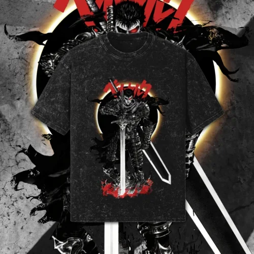 Футболка унисекс в стиле стирки снега Berserk с рисунком кишки, Винтажная футболка для мужчин и женщин