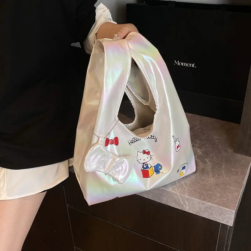سانريو الكورية نمط حقيبة كتف كيتي حقيبة كتف سعة كبيرة موضة حلوة نمط طالب فتاة متجر حمل حقيبة حقيبة كتف