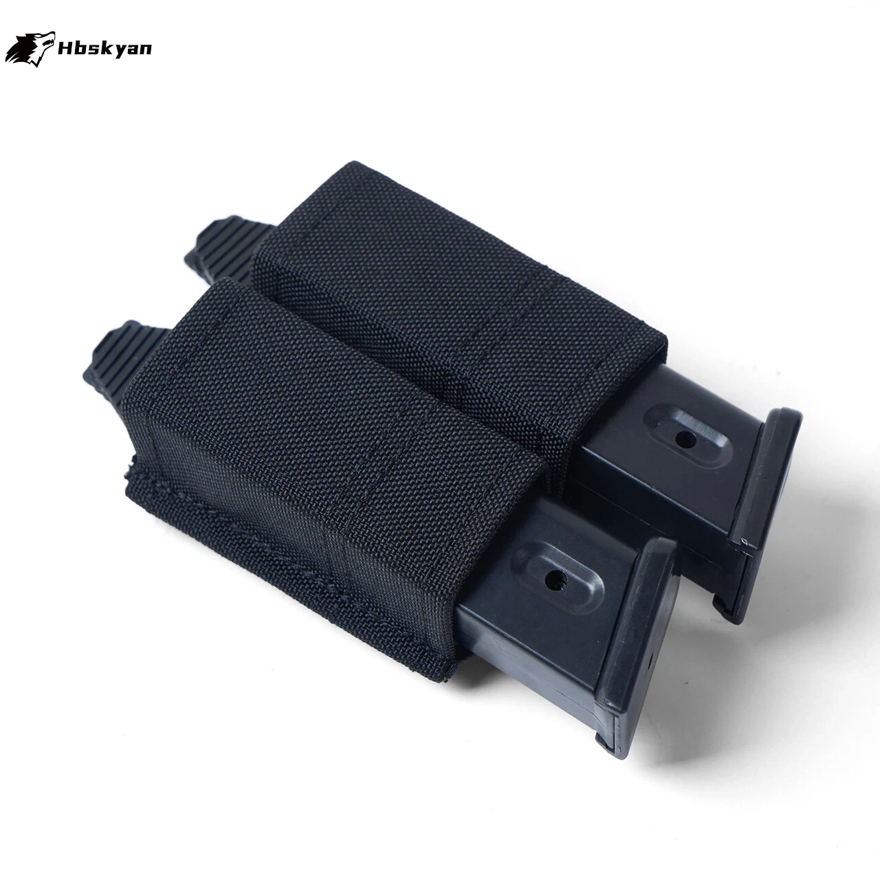 Tactical MOLLE 9MM Single Double Mag Pouch FAST Draw Nylon Mag Holder with Clip for Airsoft CS Game Hunting Outdoor Gear
