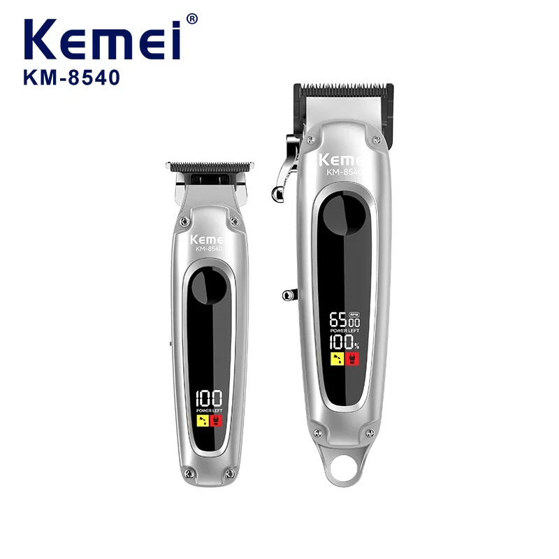 

Kemei KM-8540Professional Styling Hair Clipper Set USB Rechargeable Design High-Definition Digital Display Electric Hair Clipper