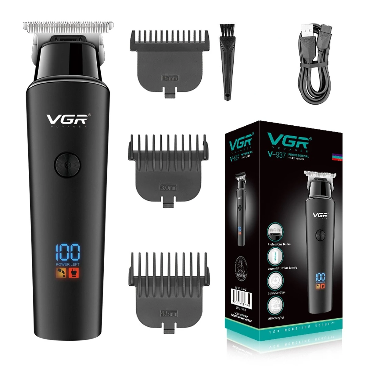 Vgr haars ch neider profession elle elektrische schnur lose haars ch neider wiederauf ladbare led-anzeige v 937