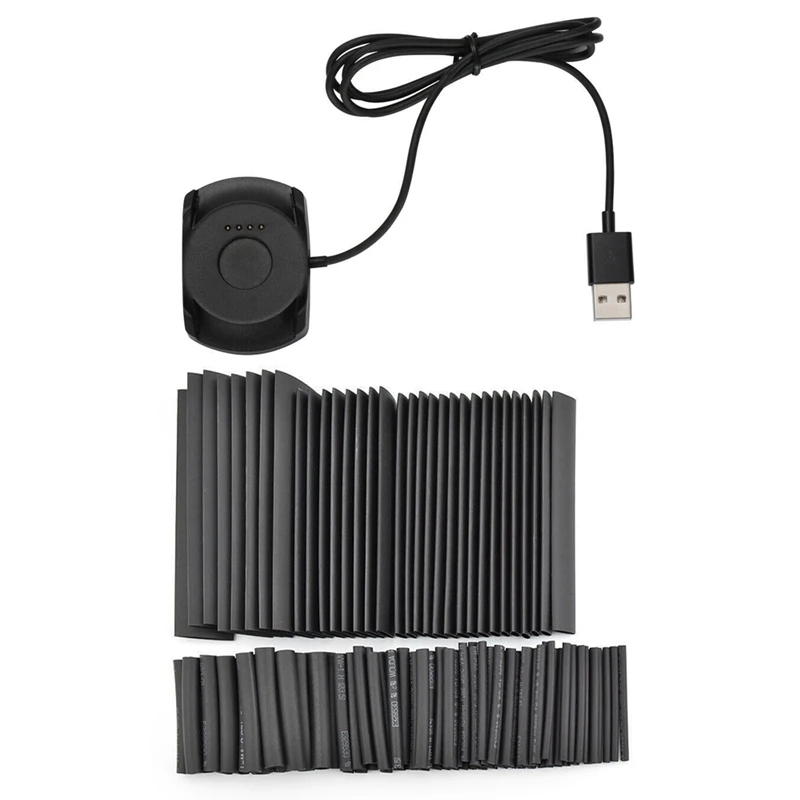 1 Pcs USB Fast Charger Cable Dock & 127 Pcs Shrink Sleeving Tubing Tube Assortment Kit