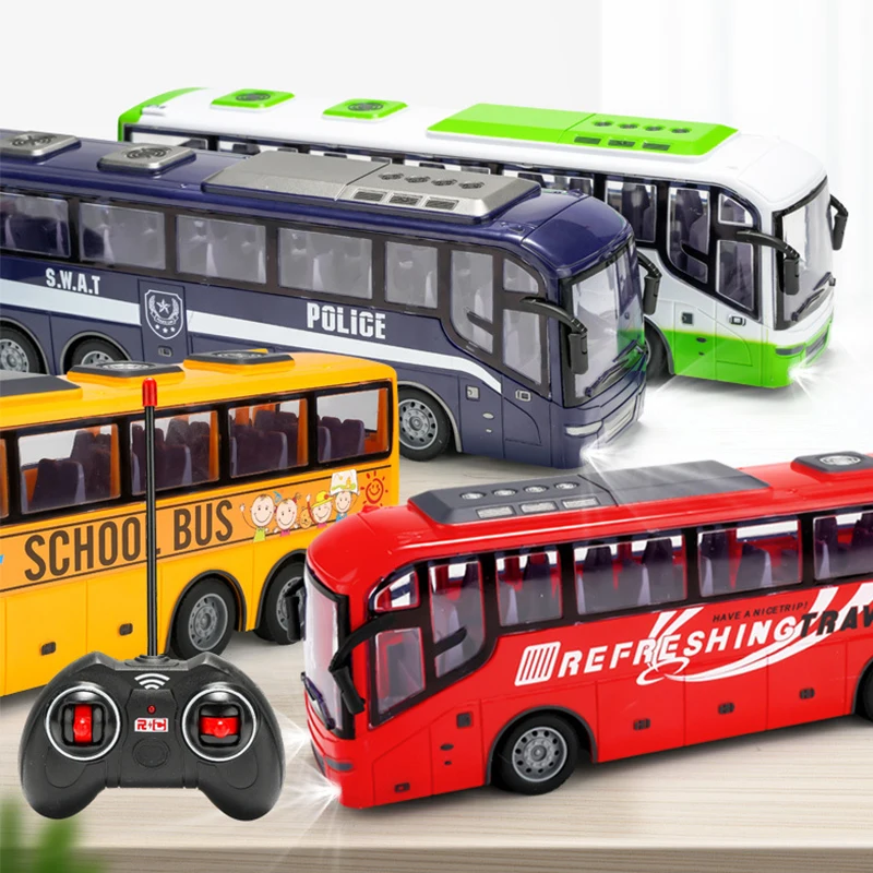 Electric Remote Control 4 Channel 2.4G Bus City Express High Speed One Key Start Function Bus with Realistic Sound And Light