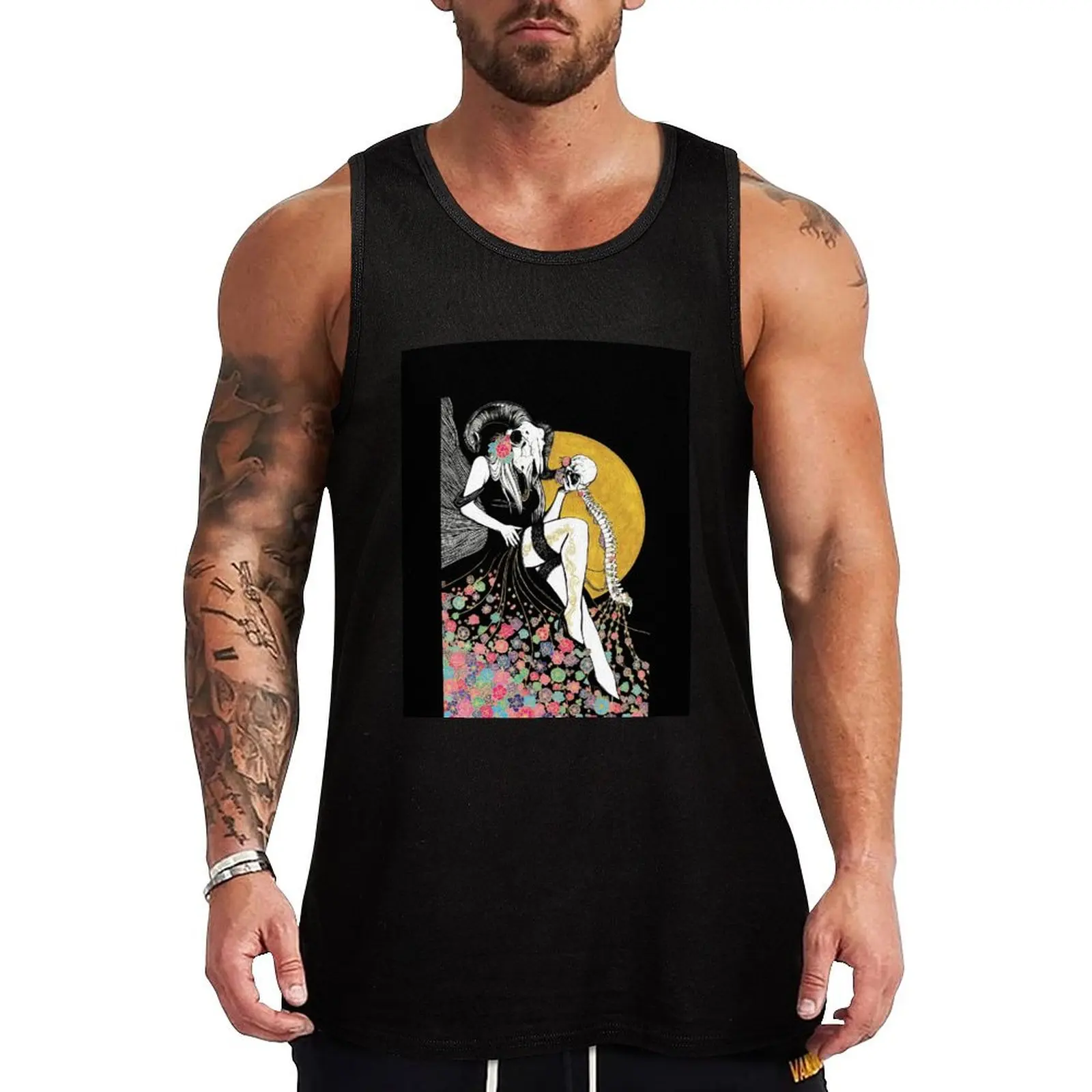 

Picking Flowers Tank Top Neutral Print Tank Top Simple Graphic Sleeveless Wear