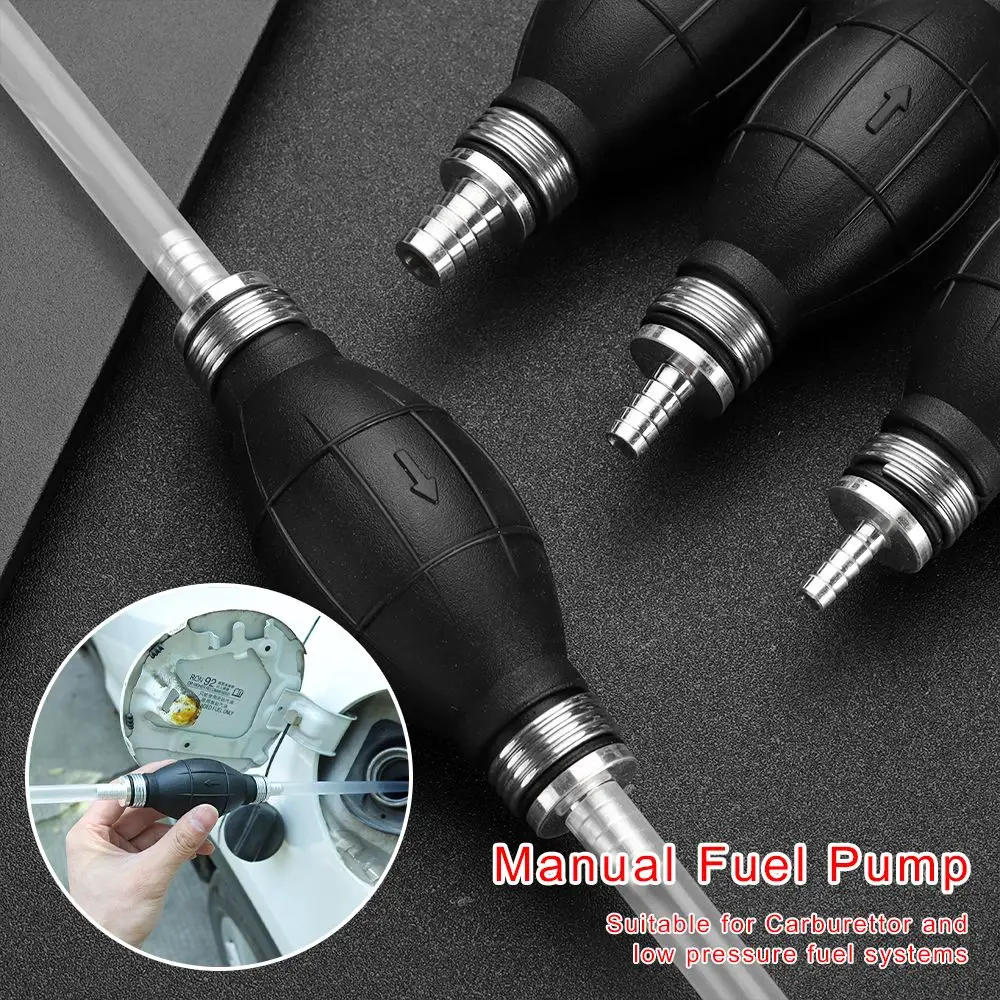 

6mm/8mm/10mm/12mm Manual Fuel Pump Rubber Aluminum Hand Primer Oil Gasoline Petrol Diesel Liquid Transfer Pump