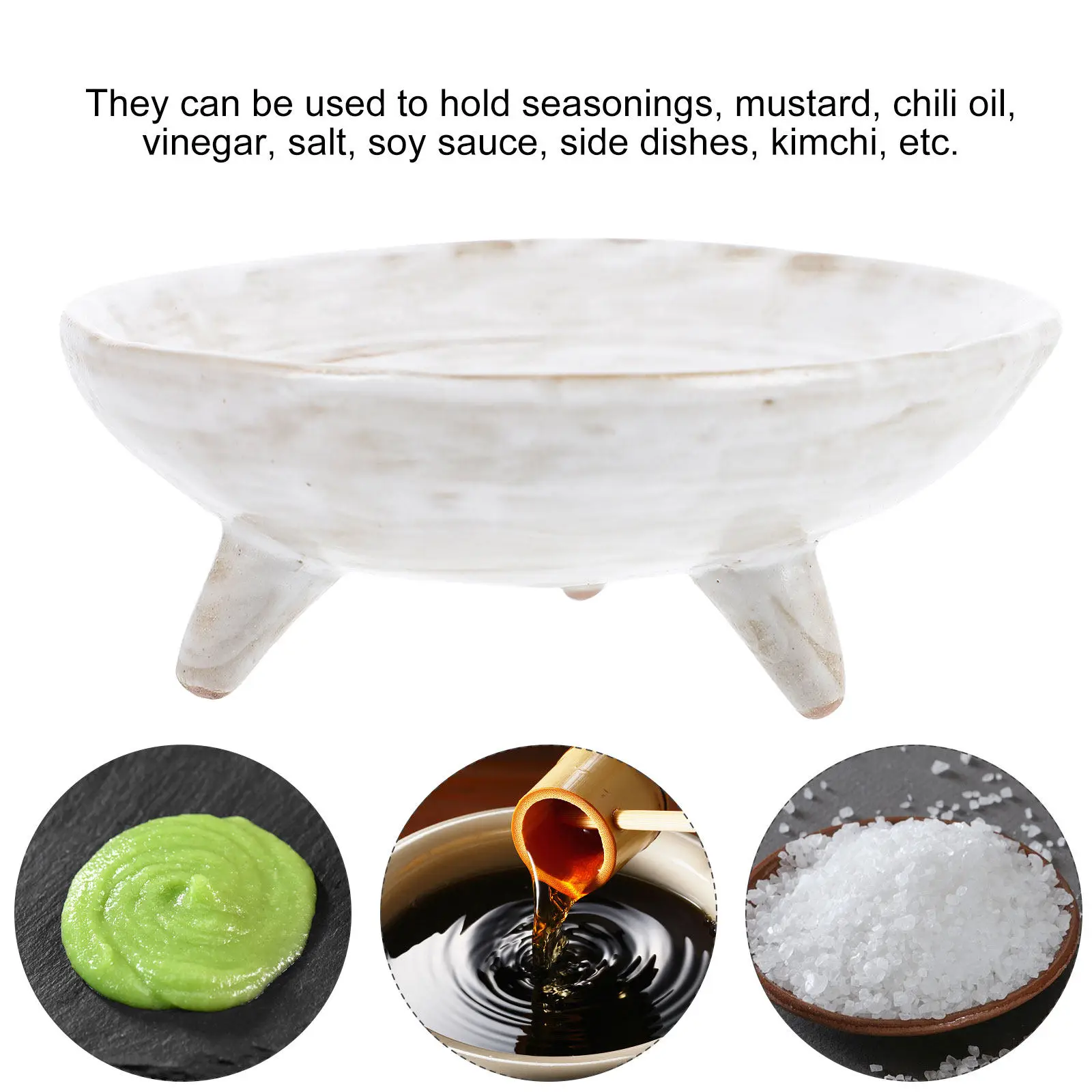 1Pcs Creative Sauce Dish White Stackable Ceramic Seasoning Plate for Kitchen Use Dining Party Picnic and Outdoor Camping