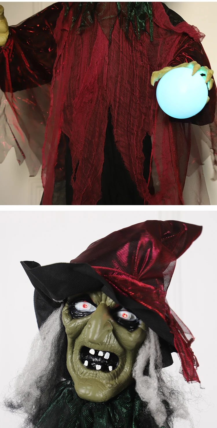 Halloween Props Electric Sensor End Plate Old Man Butler Ghost Standing Gege Witch Mall Haunted House Decoration