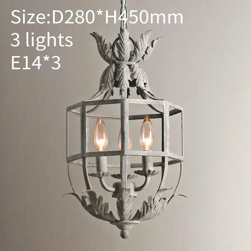 GHJUYIOL YECTSKIRetro lustre gaiola cinza/ouro 3 luz lustre de metal luz suspensa russa para crianças/quarto de bebê berçário cozinha