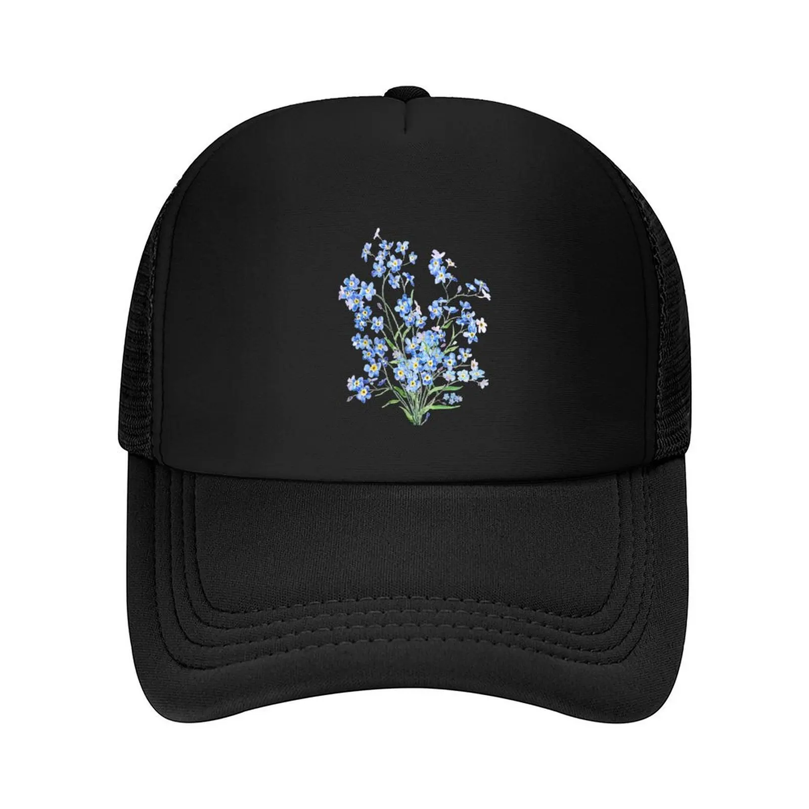 

hand painted forget me not bouquet 2020 Baseball Cap beach hat Snapback Cap New Hat cute Women's 2025 Men's