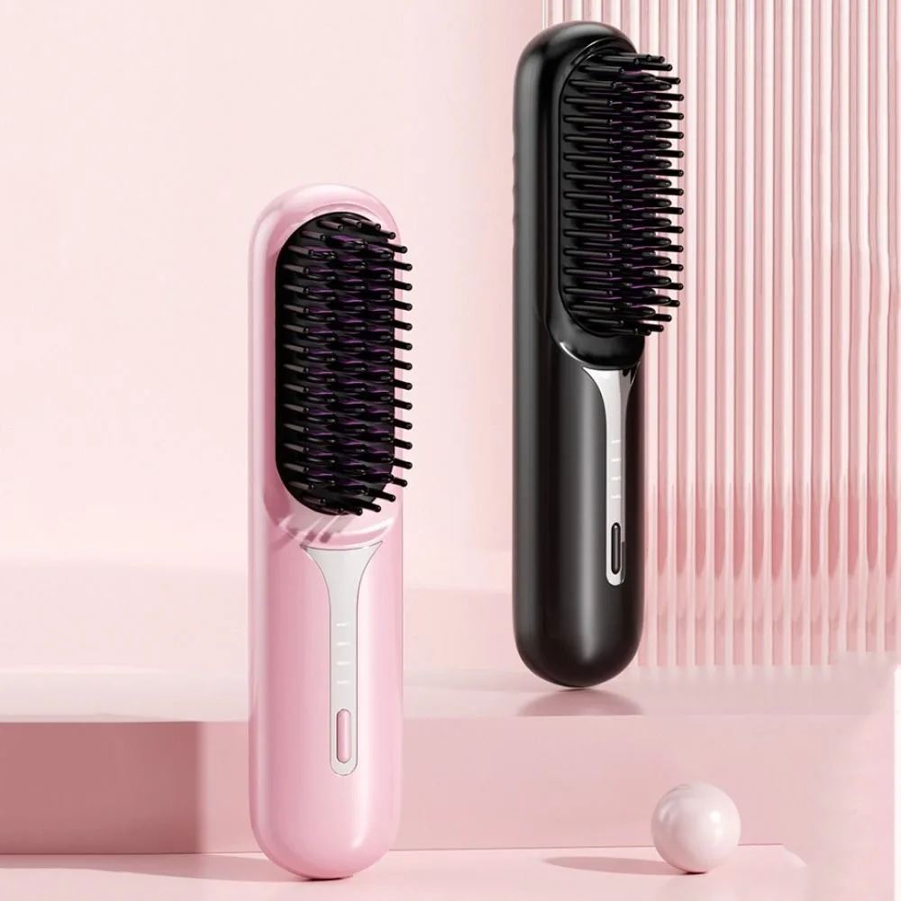 

Быстрый нагрев, влажный и сухой выпрямитель для волос, зарядка через USB, беспроводная портативная расческа для волос, отрицательные ионы, регулируемая температура