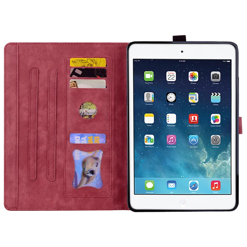 For iPad 9th Generation Case Emboss Flower Wallet Tablet For iPad 10.2 9.7 Case For iPad 10 9 8 7 6 5 th Gen Air 2 Pro 11 Girls