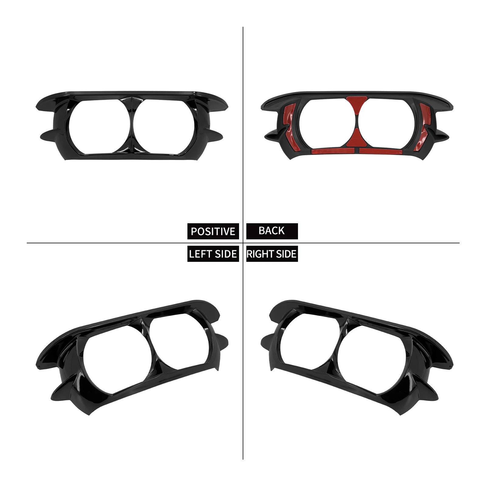 Motorcycle Dual Headlight Fairing Trim Bezel Cowl Headlamp Cover For Harley Touring Road Glide FLTRX Special FLTRXS 2015-2023