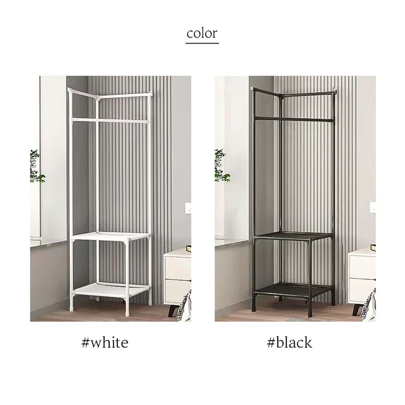 Bedrooms Corner Clothes Rack Floor Standing Clothes Rack Nightstand Clothes Coat Racks Simple Household Floor Standing Shelve