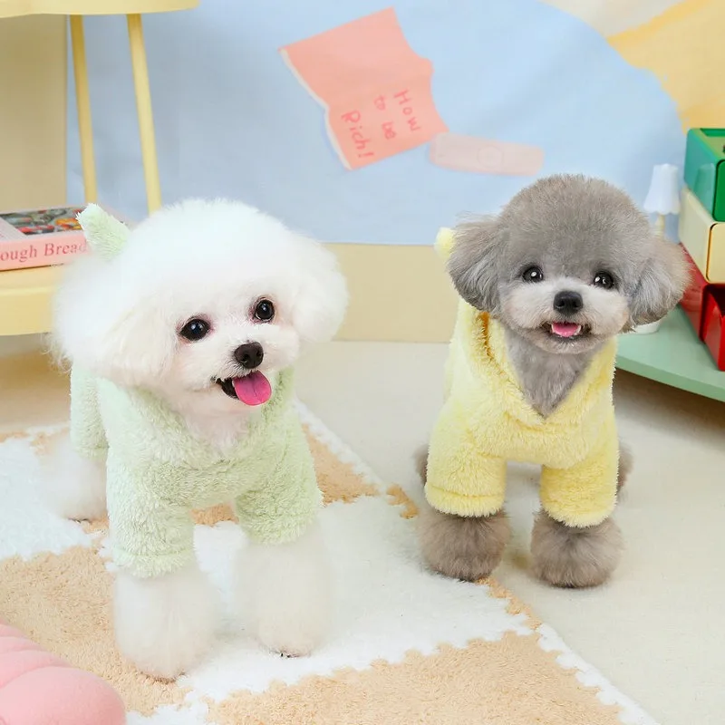 

Puppy Dinosaur Modelling Jumpsuits Winter Pet Cute Fleece Teddy Warm Clothes Poodle Thickened Four-legged Clothing