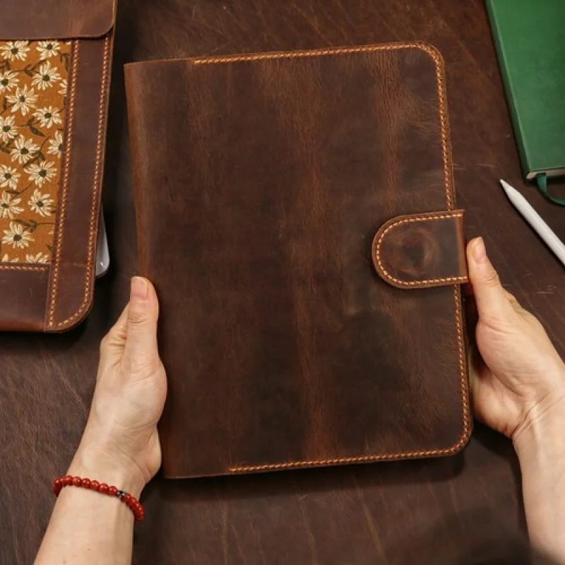 حافظة محفظة بغطاء مقاس 13 بوصة من الجلد المخصص 2025 لجهاز iPad pro air مقاس 13 بوصة #6