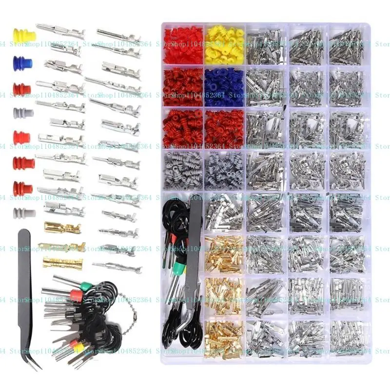 

652F 950Pcs Electrical Pin Connectors Car Wire Terminals Connector Pin Auto Electric Connector 1/1.5/1.8/2.2/2.8/3.5mm