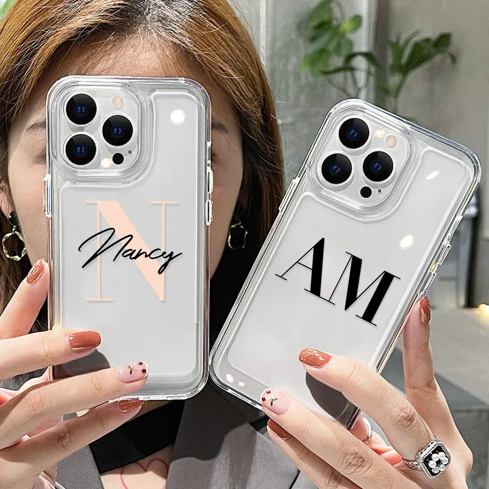 Initials Name Letter DIY S22 Ultra Case For Samsung S20 S21 FE Plus Personalized A52 A52S 5G A13 A33 A53 A32 A51 A12 A14 A21S