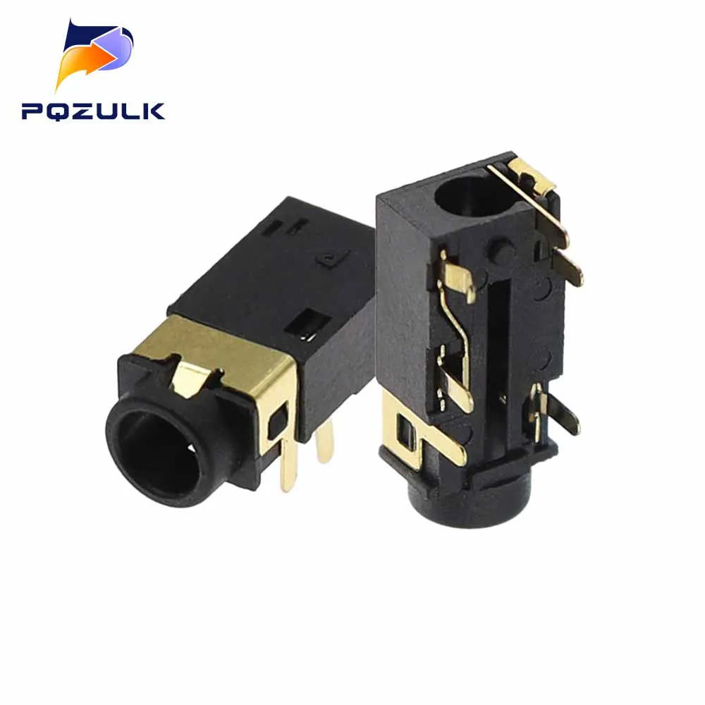 10PCS PJ-342 3.5mm Headphone jack PJ342 6Pin Audio Socket Sinking Plate SMD Gold Plated Connector