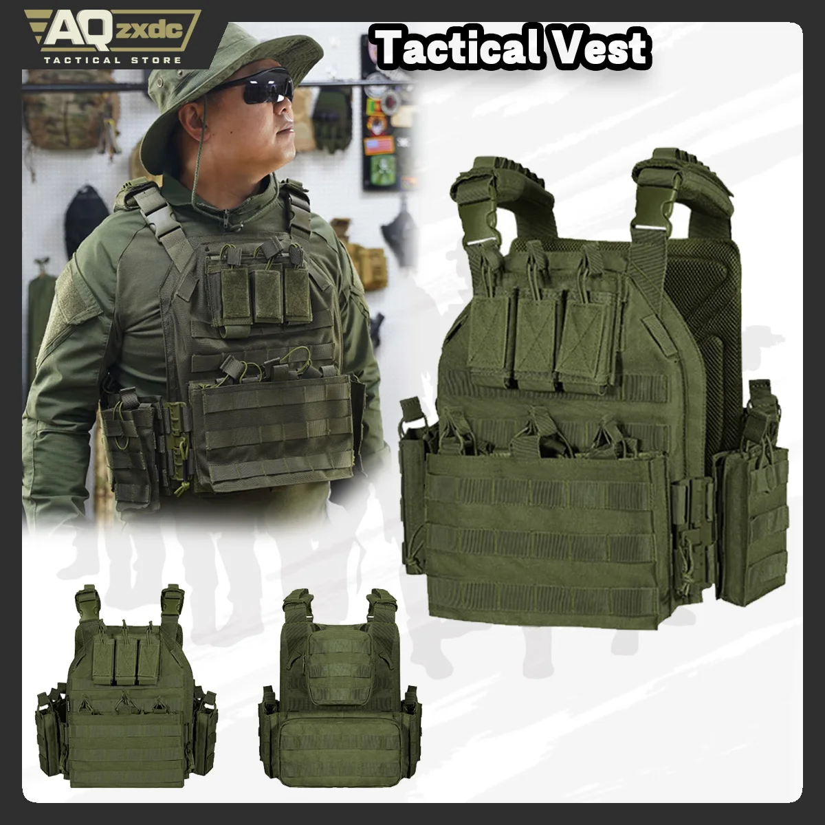 

Airsoft Quick Release Camouflage Chaleco Tactical 1000D Outdoor Shooting Combat Tactical Armor Vest for Outdoor Paintball Game
