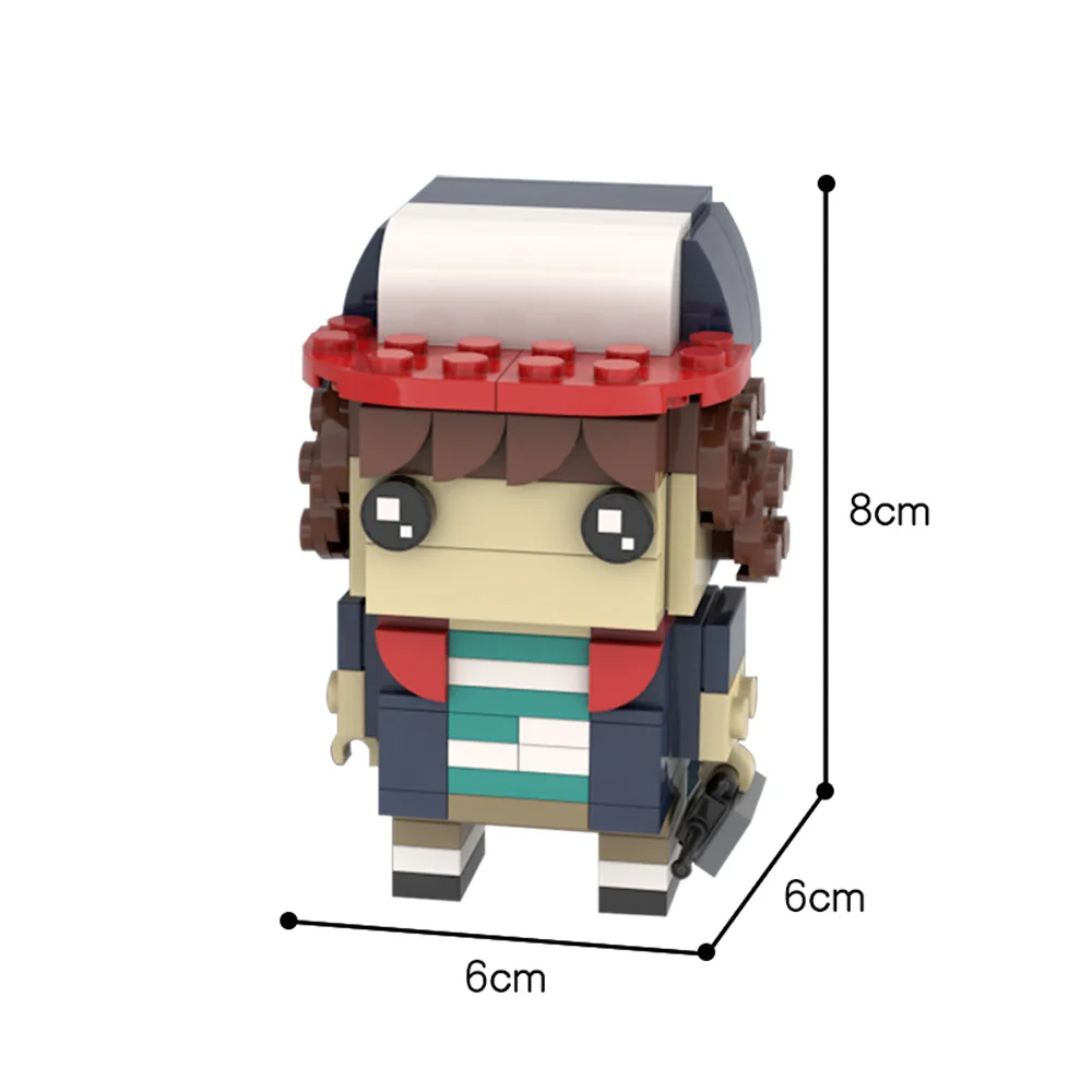 Blocs de construction MOC Dustin Brickheadz, modèle de collection Hawkins Friend avec talkie-walkie, cadeau de bricolage pour les fans d'adolescents et des adultes ​